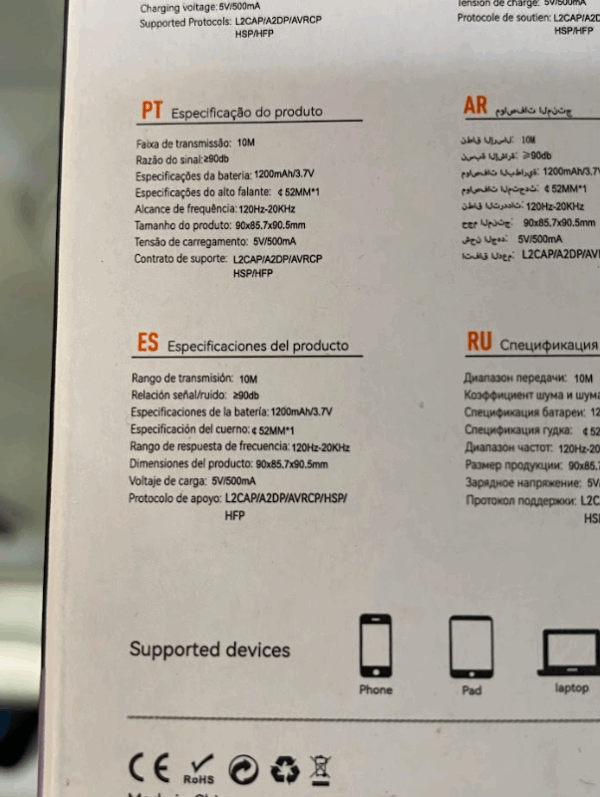 Parlante Tyg Portátil Con Bluetooth, Manos Libre, Fm, SD y Luz Led - Imagen 5