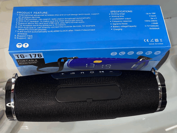 Parlante Tyg Con Bluetooth, Reloj Digital, Fm, SD Tg-174 - Imagen 5